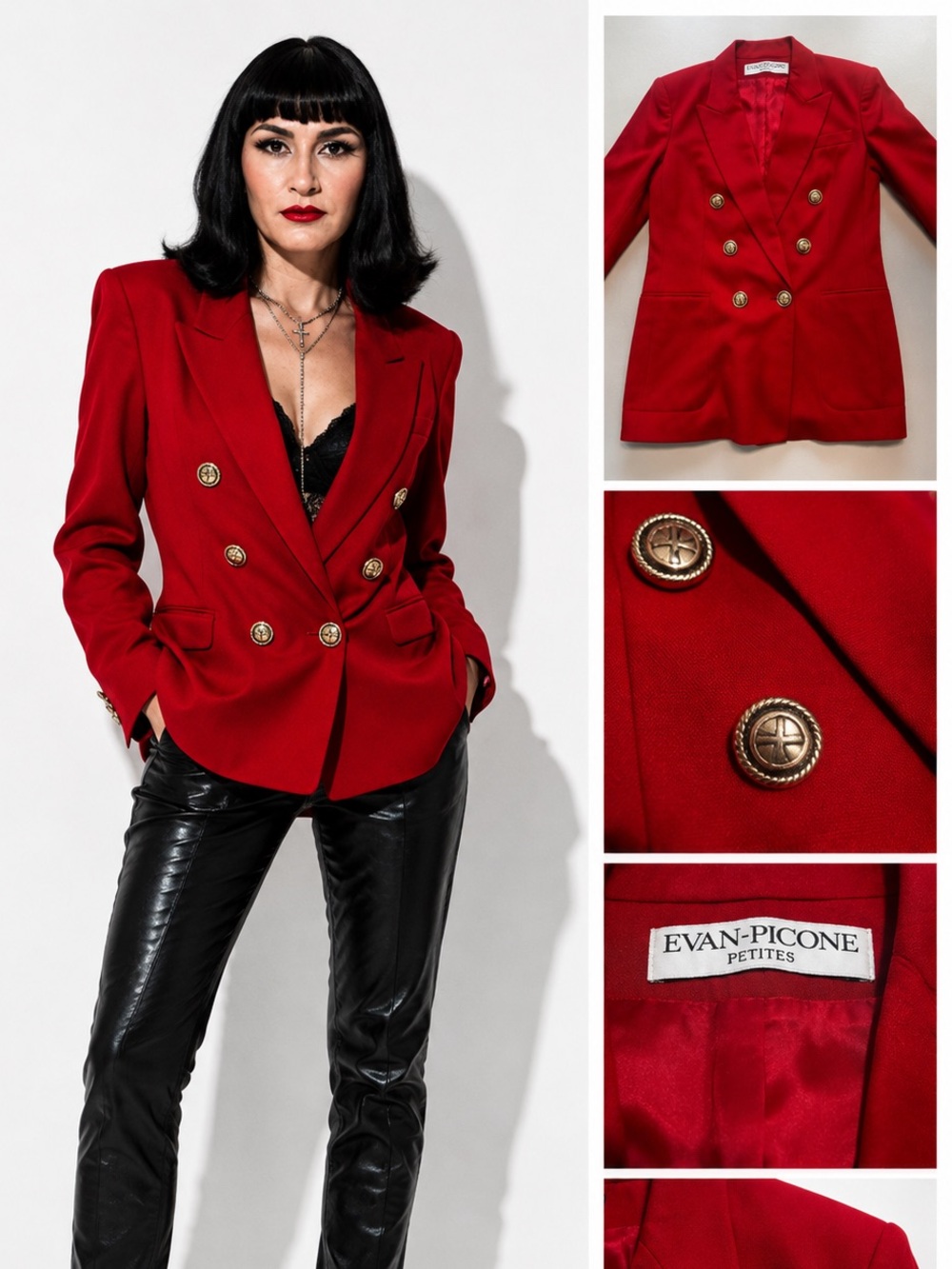 80s Vintage Evan Picone Double Breasted Blazer